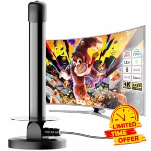 Indoor TV Aerial Freeview Aerial with Signal Booster