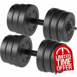 Dumbbells Set | Adjustable Dumbbells | Weights Dumbbell Set for Home & Gym Workouts | Dumbbell Sets with Anti Slip Handles & Adjustable Weights | Sold As Pai
