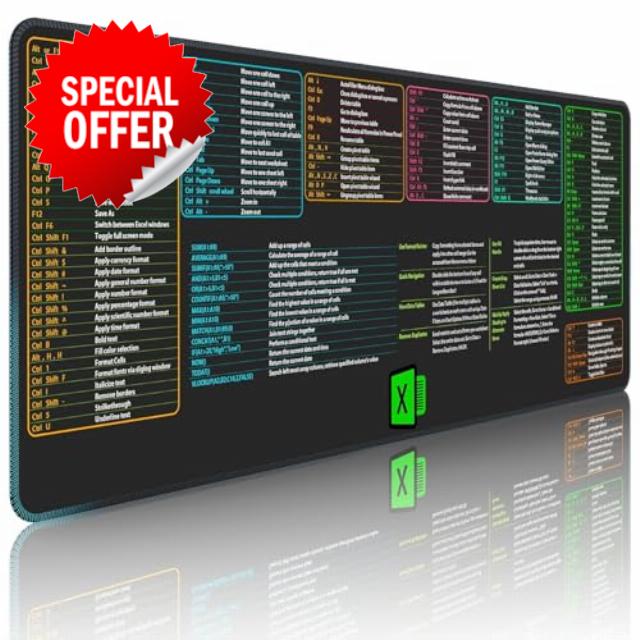 EWRGIJ Excel Shortcuts Mouse Mat