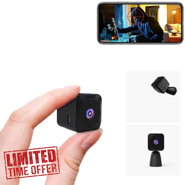 AOBOCAM Mini WiFi Spy Camera 4K HD Hidden Camera - Wireless Indoor Security Cam with Night Vision/Motion Detection/Real-Time Video/Cloud&SD Storage for Home Surveillance