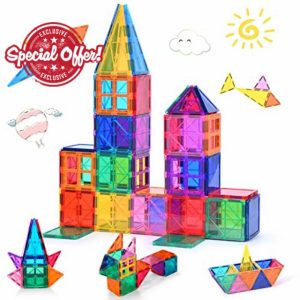 Magnetic Building Blocks Tiles 42PCS 3D Stronger Magnetic Construction Toys for Kids STEM Creativity Educational Toys Gifts for 3+ Year Olds (42 PCS)