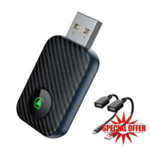 Wireless CarPlay Adapter UK for iPhone Android Auto Converts Wired to Wireless CarPlay Plug & Play USB-C/A for iOS 10+/Android 11+