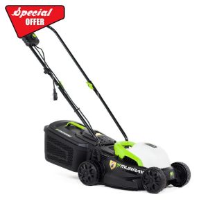 Murray Corded Electric Lawnmower 2-in-1 - Compact Lawn Mower 1200W/32cm with Grass Box 27L for Small Lawns - Ergonomic Soft Grip for Easy Grass Cutting
