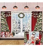 Christmas Santa Photography Backdrop Store Window Decoration Winter Holiday Photo Booth Backgroun...