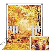 Autumn Backdrop for Photography 6x4FT Fall Harvest Farm Barn Scarecrow Outdoor Decorations Backgr...
