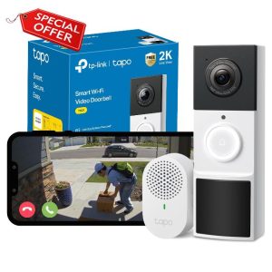 Tapo TD21 Battery Video Doorbell Wireless 2K 3MP Ultra-Clear Doorbell Camera