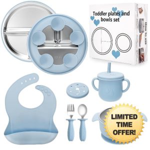 CLDY 8 Pack Stainless Steel Baby Weaning Set Pink