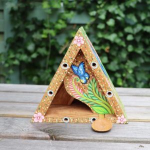 Decorative Wooden Butterfly and Insect House with Feeding Spoon
