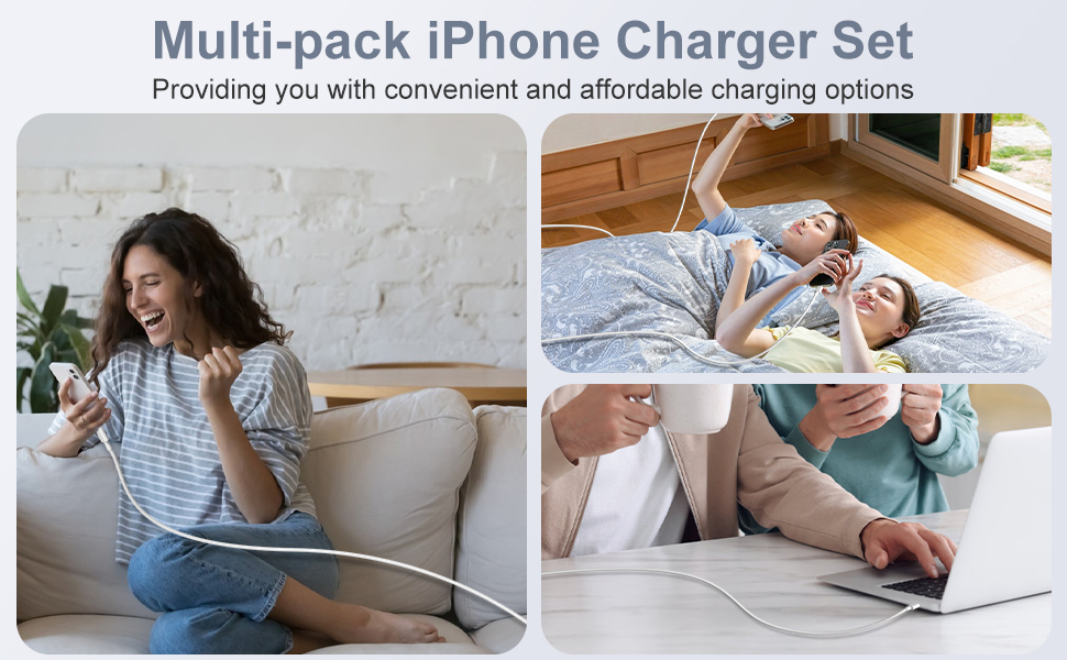 for iPhone Charger Fast Charge 2Pack USB C Charger Plug and 2M USBC to for Lightning Cable