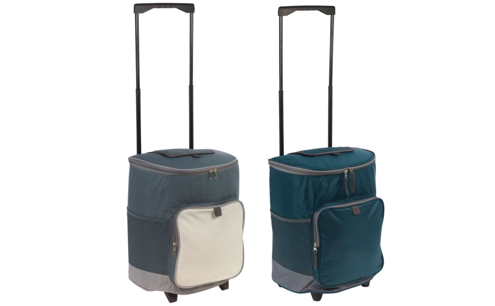 28l insulated large cooler bag trolley cart extendable handle camping bbq picnic