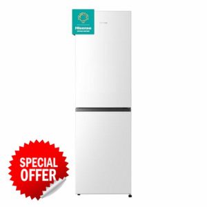 Hisense RB327N4BWE 55cm Freestanding 50/50 Fridge Freezer - 256 litre capacity - Total No Frost -LED Light - Reversible door - Silver - E Rated