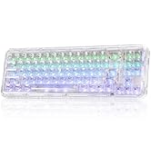 YUNZII X75 PRO 82 Key Hot Swappable Mechanical Keyboard with Transparent Keycaps… (Wireless-Light...