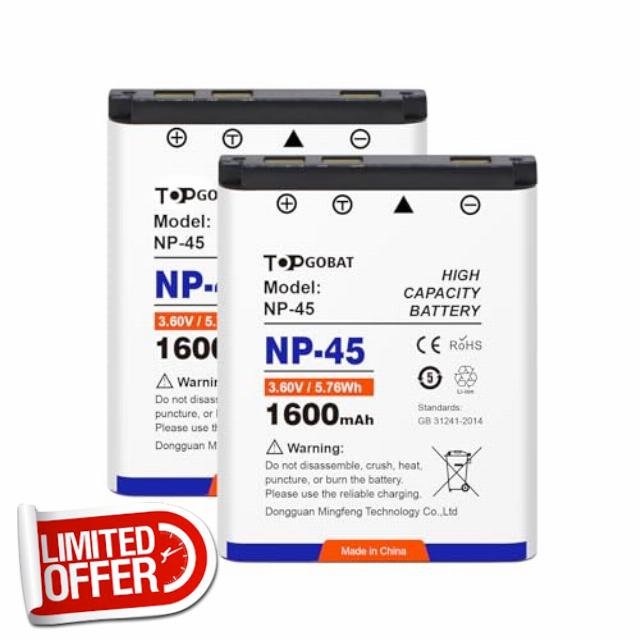 TOPGOBAT 2Pcs NP-45 Battery