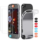 Clear Soft Case for Nintendo Switch 2(2025), Integrated TPU Protective Cover with 2 Screen Protec...