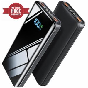 Power Bank 20000mAh PD3.0 QC4.0 22.5W Fast Charging PD20W USB C PowerBank Portable Charger With LCD Display 3 Outputs & 2 Inputs for Smartphones Tablets