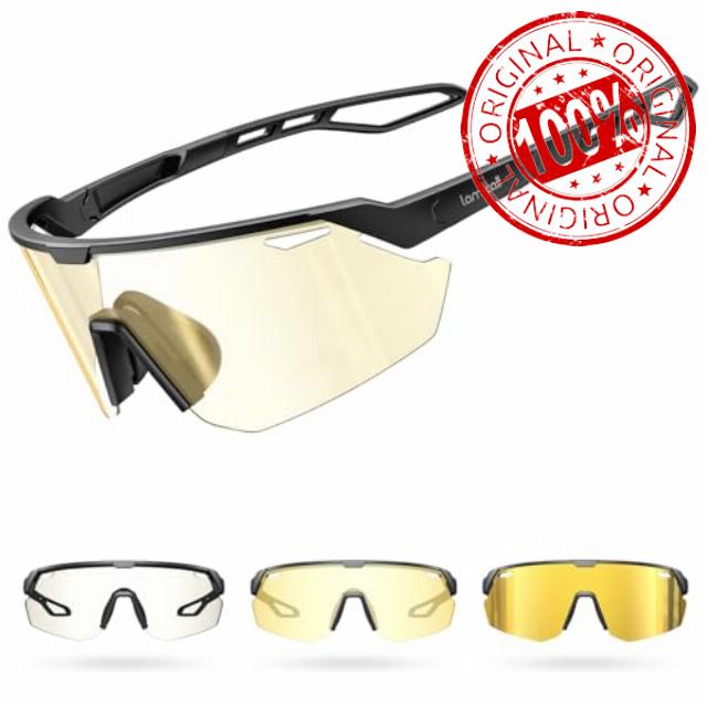 Lamicall Photochromic Sports Sunglasses for Men Women - UV400 Protection Cycling Glasses for Running Driving Hiking Ski with 28g Lightweight TR90 Frame