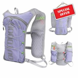 Running Hydration Vest Backpack Lightweight Running Vest Women mens Compatible with 1.5L Water Bladder Reflective Hydration Backpack for Cycling Hiking Maratho