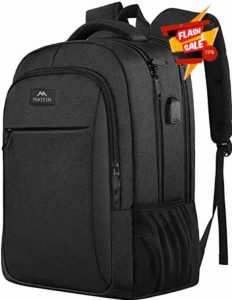 MATEIN Business Laptop Backpack 15.6 Inch Travel Laptop Bag Rucksack with USB Charging Port Water-Resistant Rucksack Daypack for Work College Computer Men Women