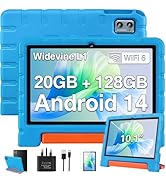 ZIOVO Tablet 10 Inch Android 14 Kids Tablet, 20GB RAM+128GB ROM(TF 1TB) Tablets, WiFi6 Tablet PC,...