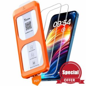 TOCOL 2 Pack for iPhone 13/iPhone 13 Pro/iPhone 16e (2025 Edition) Screen Protector 6.1-Inch [Instant Installation]