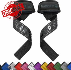 BEAR GRIP Straps - Premium Neoprene Padded Heavy Duty Double Stitched Weight Lifting Gym Straps