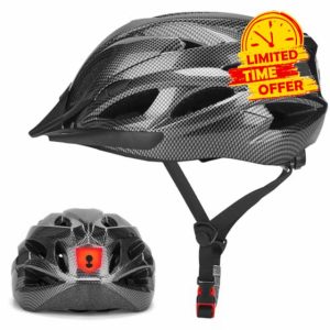 Bike Helmet Men Women Cycle Helmet with Light for Unisex Adult Bicycle Helmet Breathable Mountain Cycling Helmet Adjustable Road Helmet 58-62cm