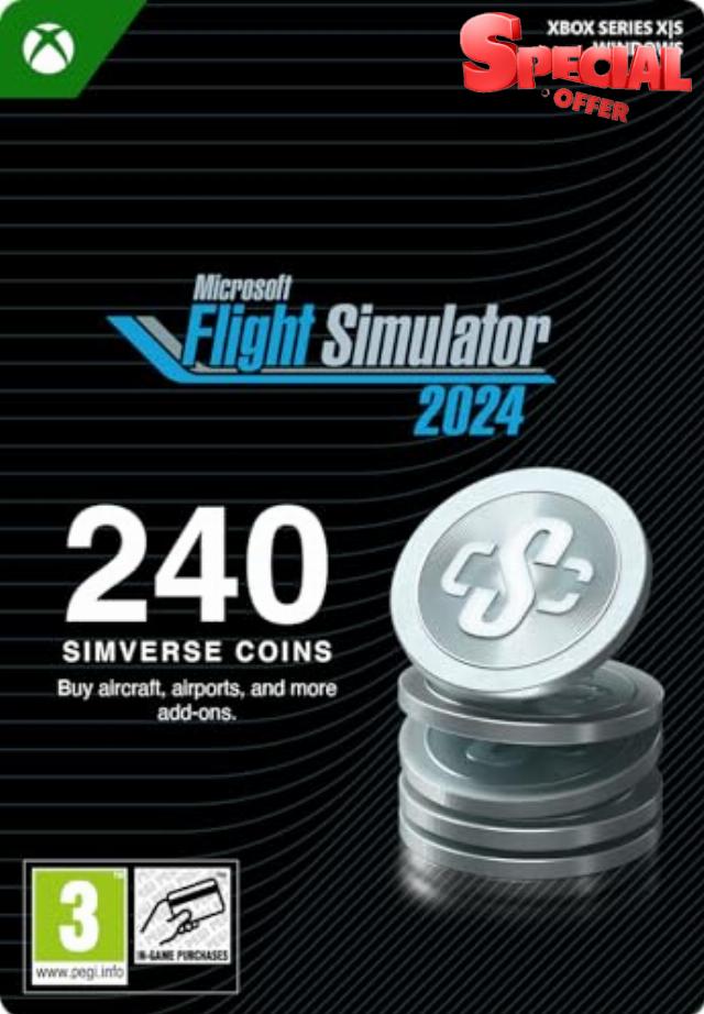 Microsoft Flight Simulator 2024 240 Simverse Coins | Xbox Series X|S Digital Code