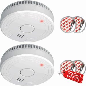 ELRO FS1805 | 2-Piece Smoke Alarm Set | Magnetic Mounting Kit | 5-Year Battery | Complies with European Standard EN14604 | White | Set of 2