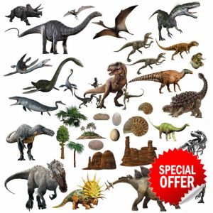 Dinosaur Wall Stickers for Kids – Colourful A4 Dino Decals for Bedroom