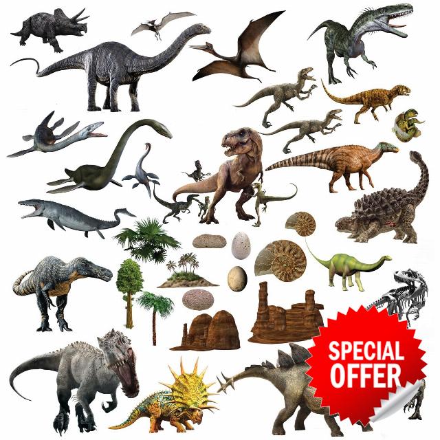 Dinosaur Wall Stickers for Kids – Colourful A4 Dino Decals for Bedroom