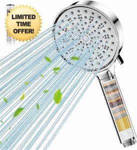 Cobbe Hard Water Filter Shower Head with 6 Spray Modes