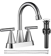 Cobbe Kitchen Tap, Kitchen Sink Mixer Taps, Dual Lever Swivel Spout, 360° Swivel, Sink Taps with ...