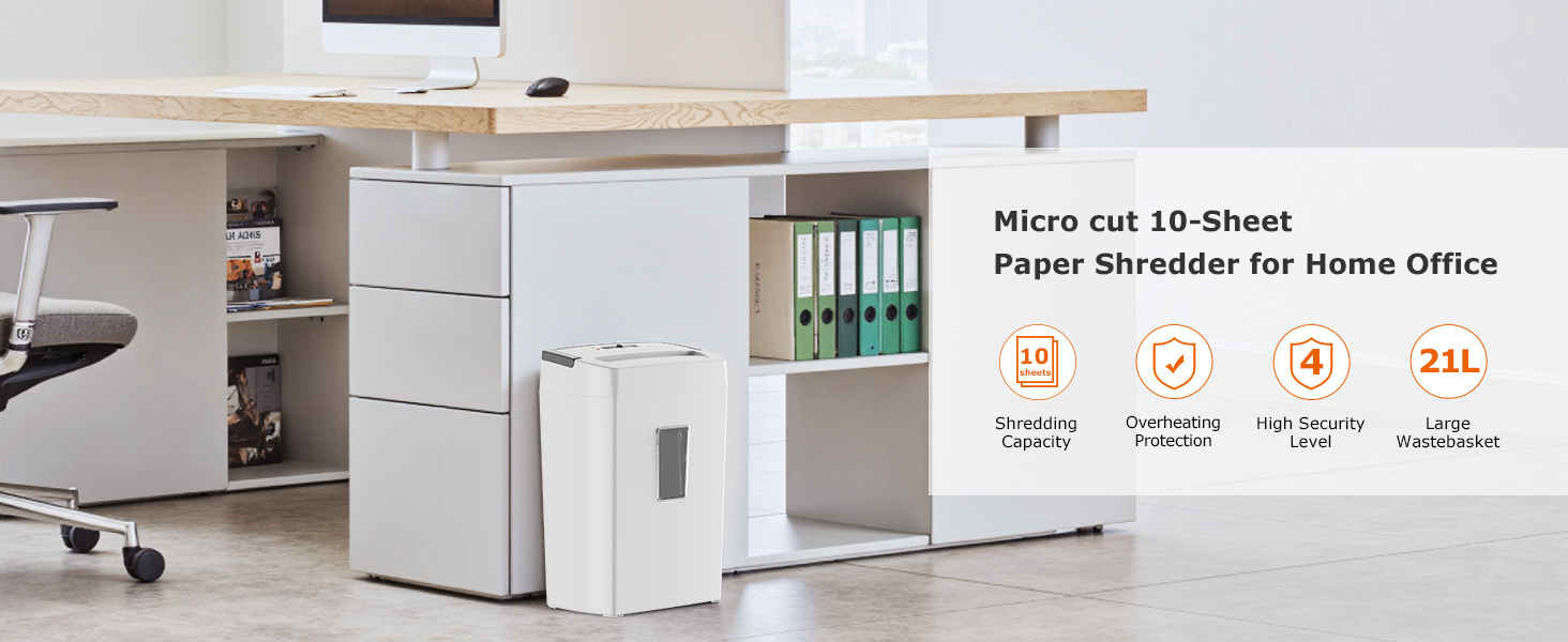 Micro cut 10-sheet Paper Shredder for Home Office