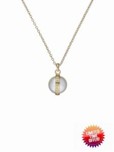 Ted Baker Perreti Logo Pearl Pendant Necklace For Women (Gold Tone/Pearl)