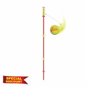 Swingball Classic Original | Red and Yellow | Outdoor Activities | Traditional Pole in the Ground Set | Real Tennis Ball and 2 Championship Bats | Suitable for Everyone 5 years+
