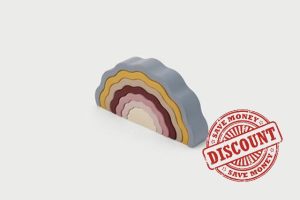ickit SiliSoft - 7 Wobble Earthy Stackable Rainbow Pieces for Creative Play and Sensory Development