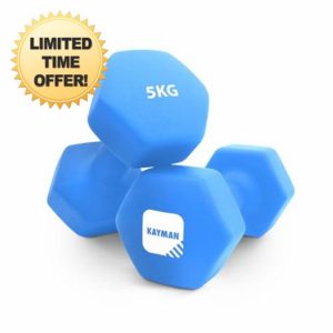 KAYMAN Neoprene Dumbbells Pair with Anti-Slip Grip