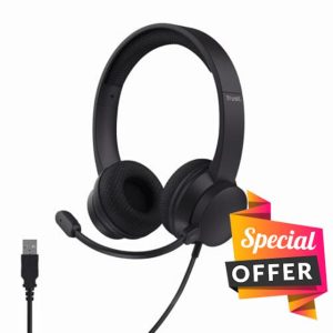 Trust Roha II On-Ear USB PC Headset with ENC Noise Cancelling Microphone