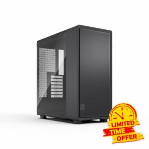 Fractal Design Epoch Black - Tempered Glass Light Tint - High Airflow PC Gaming Case - Mesh Front Panel - Three Momentum 12 Fans Included - Spacious Interior - ATX/mATX/ITX Suppo