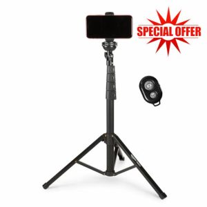 Amazon Basics Extendable Tripod up to 162 cm / 63.7 inches for iPhone Smartphones