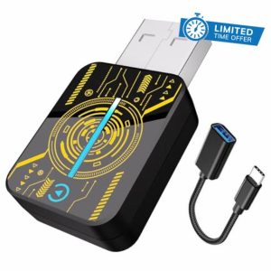 HEYINCAR+ Wireless CarPlay Adapter for iPhone/Andorid Auto - Convert Wired to Wireless CarPlay