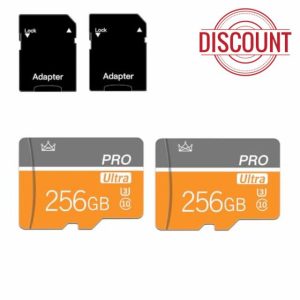 alebasic 256GB Micro Sd Card Class 10 Memory Card with sd adapter Fast speed TF Card for Tablet/Mobile Phone/Camera/Car Audio/Game Console(2 Pcs 256GB)
