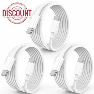 LCOGPDOY USB C to USB C Charger Cable 3Pack 60W 3M Type C Cable Fast Charging for iPhone 16/15/ 15 Plus/ 15 Pro/ 15 Pro Max