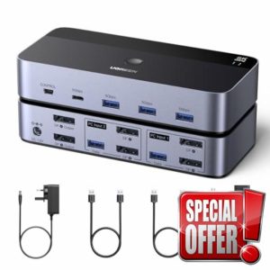 UGREEN 8K@60Hz Displayport KVM Switch 2 Monitors 2 Computers Support 4K@240Hz