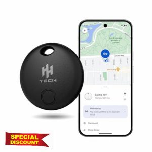 HH-Tech Bluetooth Smart Tag (Black Pack-1) For Android Devices Compatible with Google Find Hub
