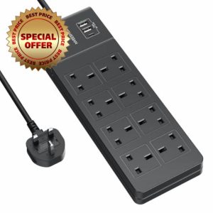 NVEESHOX Black Extension Lead [13A 3250W]