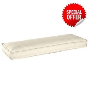 idaXL Pallet Cushion Bench Pad - Cream Polyester 120x40x8cm