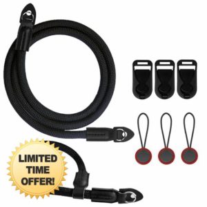 QMLING 2 Pack Camera Strap Quick Release with Camera Wrist Strap