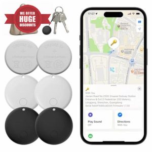 Air Tracker Tags 4 Pack with 2 pcs Replaceable Batteries