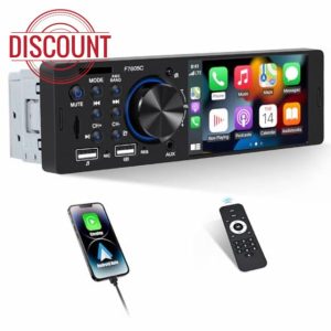 CAMECHO Single Din Car Stereo with CarPlay Android Auto